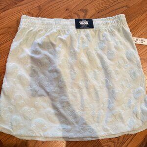 DISNEY MICKEY MOUSE WOMENS GREEN TERRY CLOTH SKIRT NEW M